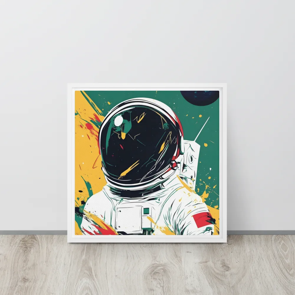 Galactic Explorer: A Modern Odyssey | Canvas with White Frame | 16″×16″