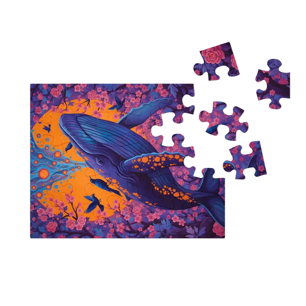 Blooming Whale 
 Jigsaw Puzzle in Tin Box