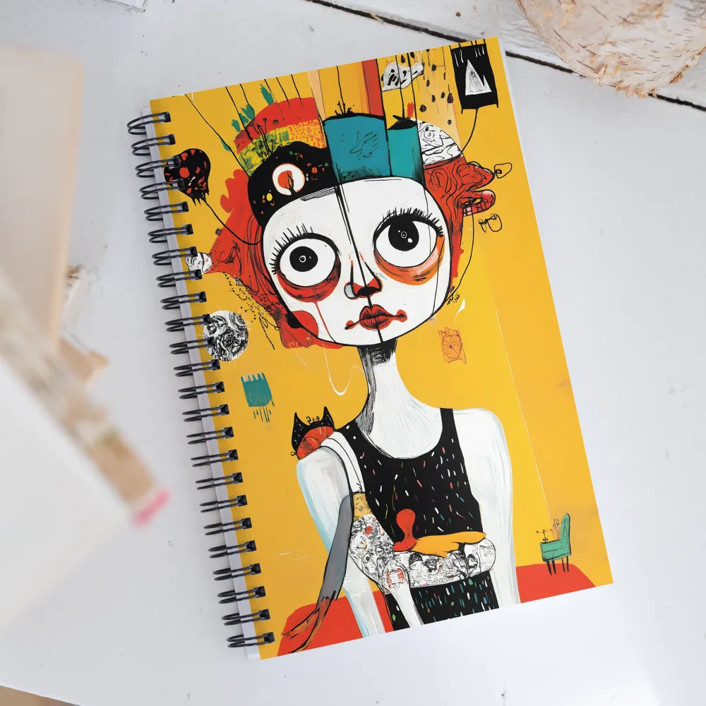 Whimsical Reflections: A Surreal Portrait | Spiral Notebook