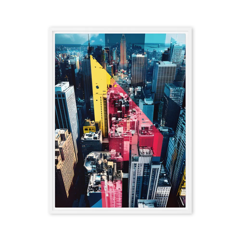Dynamic Urban Symphony | Canvas with White Frame | 24″×32″