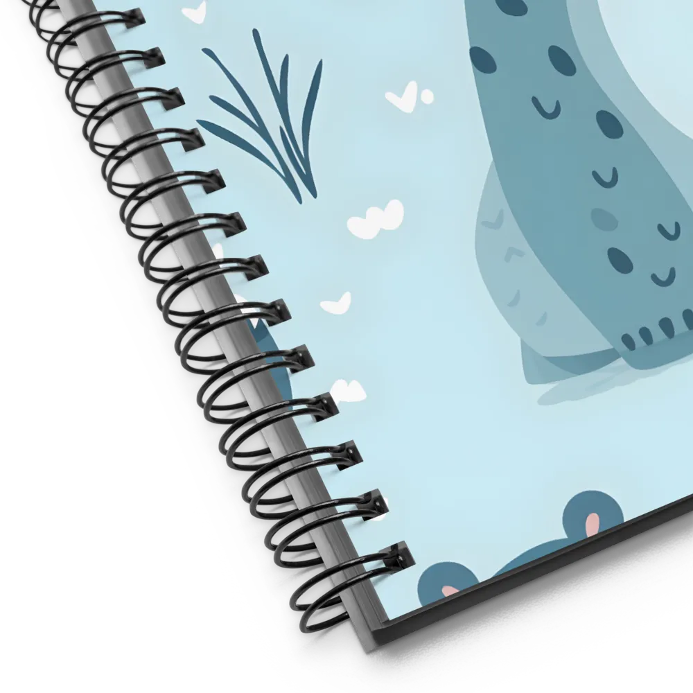 Whimsical Hippo Delight | Spiral Notebook