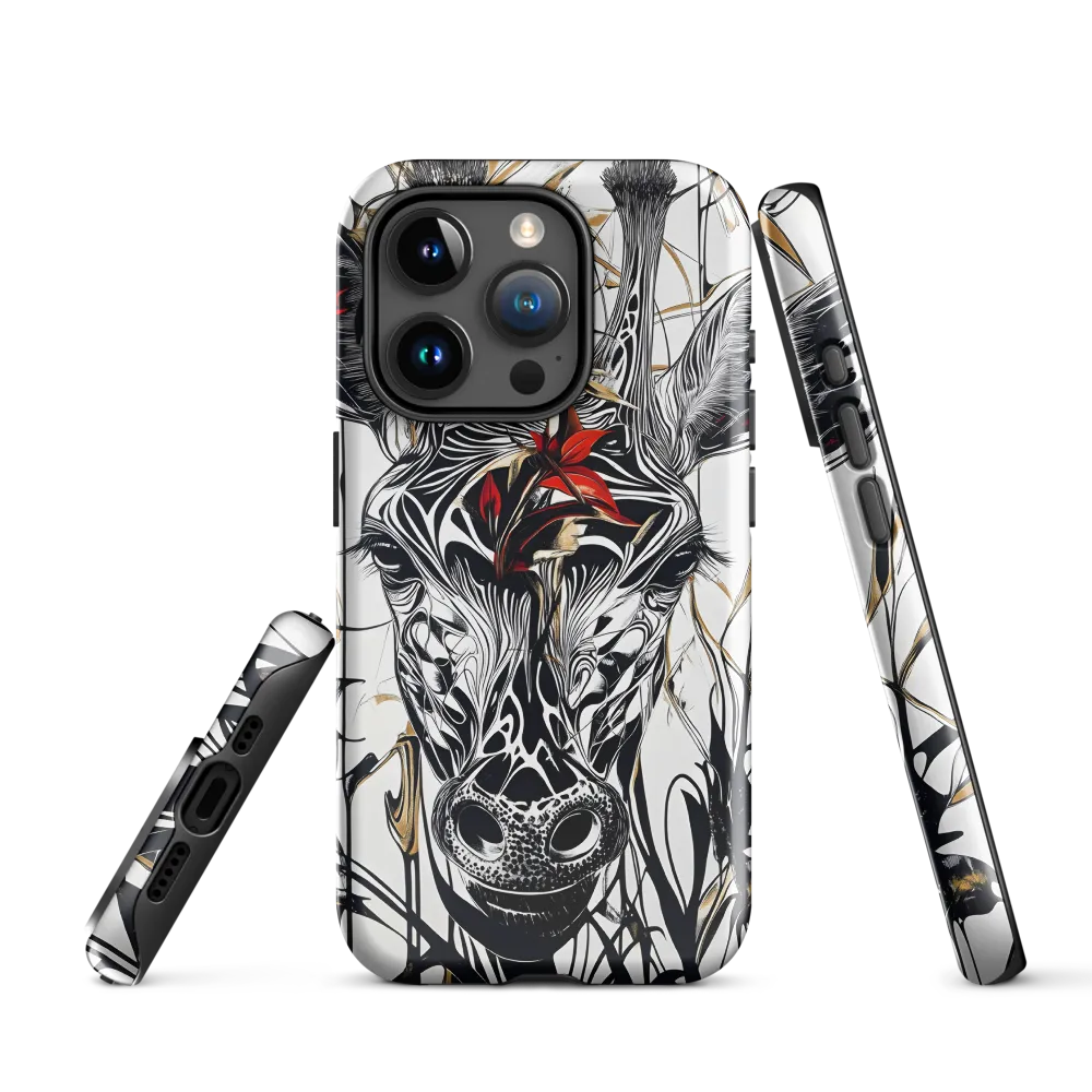 Floral Elegance: The Giraffe's Portrait
