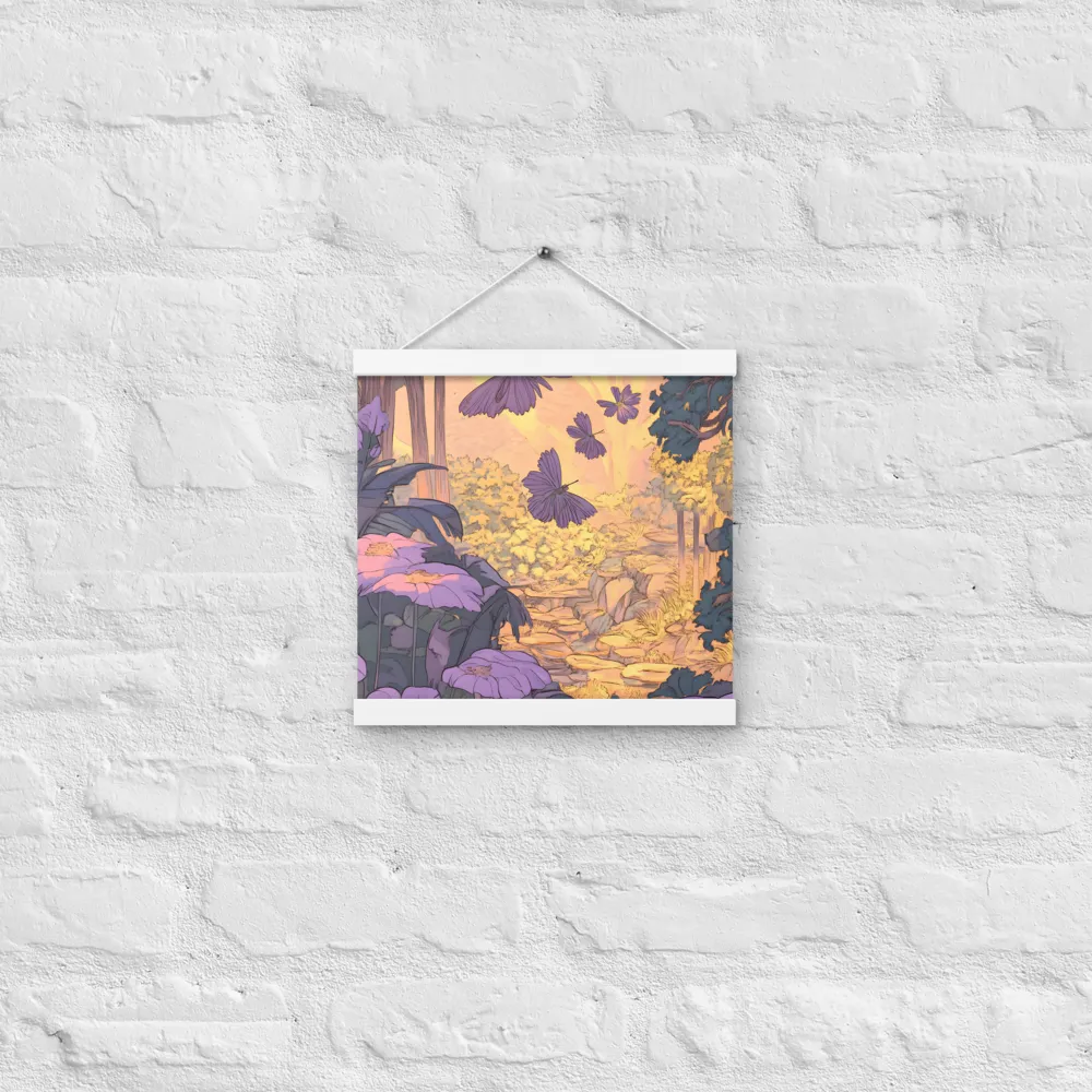 A Serene Dance of Butterflies | Poster With White Wood Hanger | 12″×12″