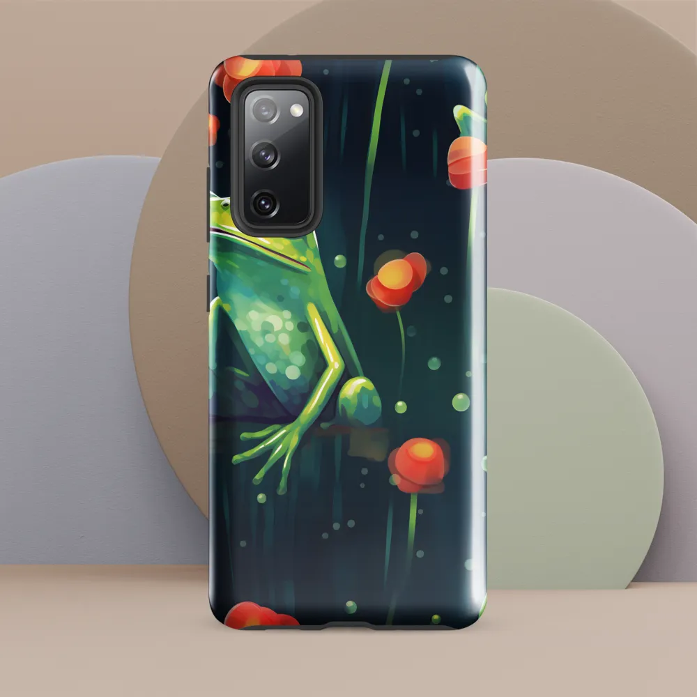 Playful Frogs in a Lush Pond
