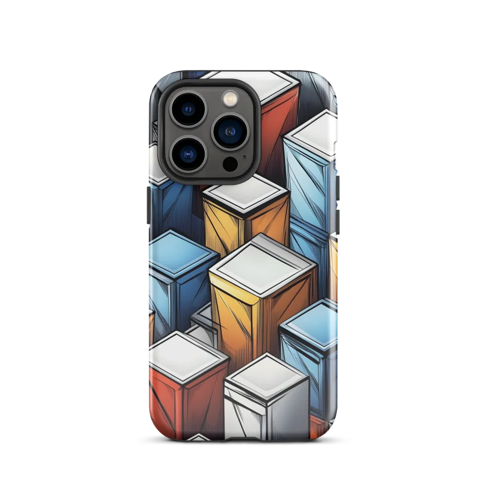 Geometry of Colorful Containers | Phone Case |  13 Pro | Tough Case | Glossy