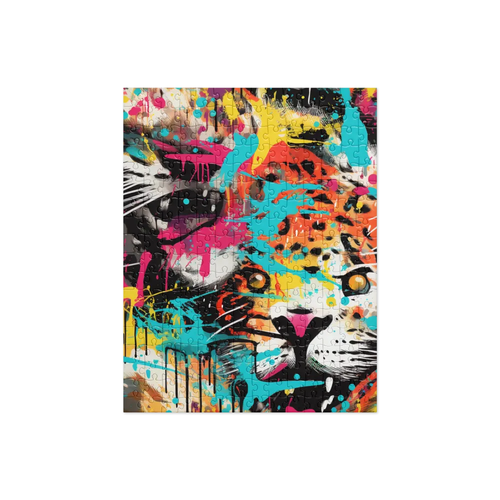 Fierce Fusion: Tiger and Lion in Graffiti | Jigsaw Puzzle | 252/520 pieces