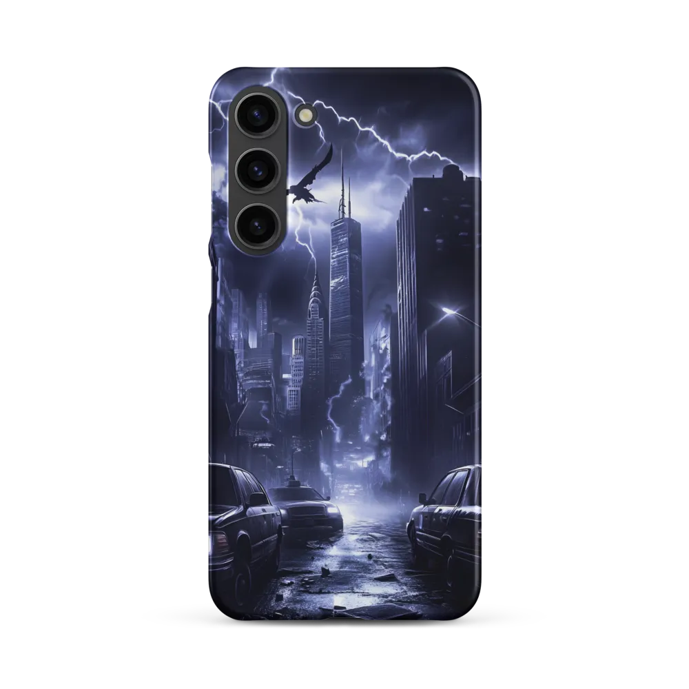 Stormy Cityscape: Shadows of the Night | Phone Case |  S23 Plus | Snap Case | Matte