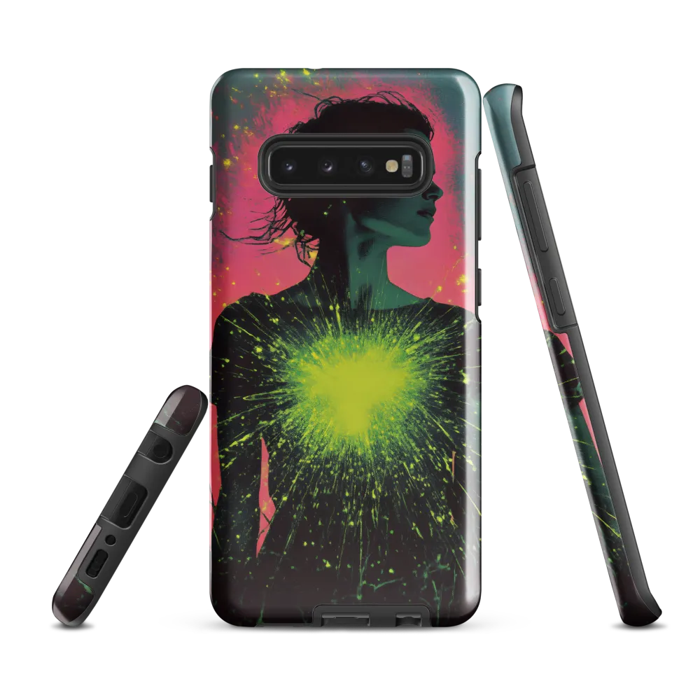 Cosmic Heart: A Surreal Portrait of Strength | Phone Case |  S10 Plus | Tough Case | Glossy