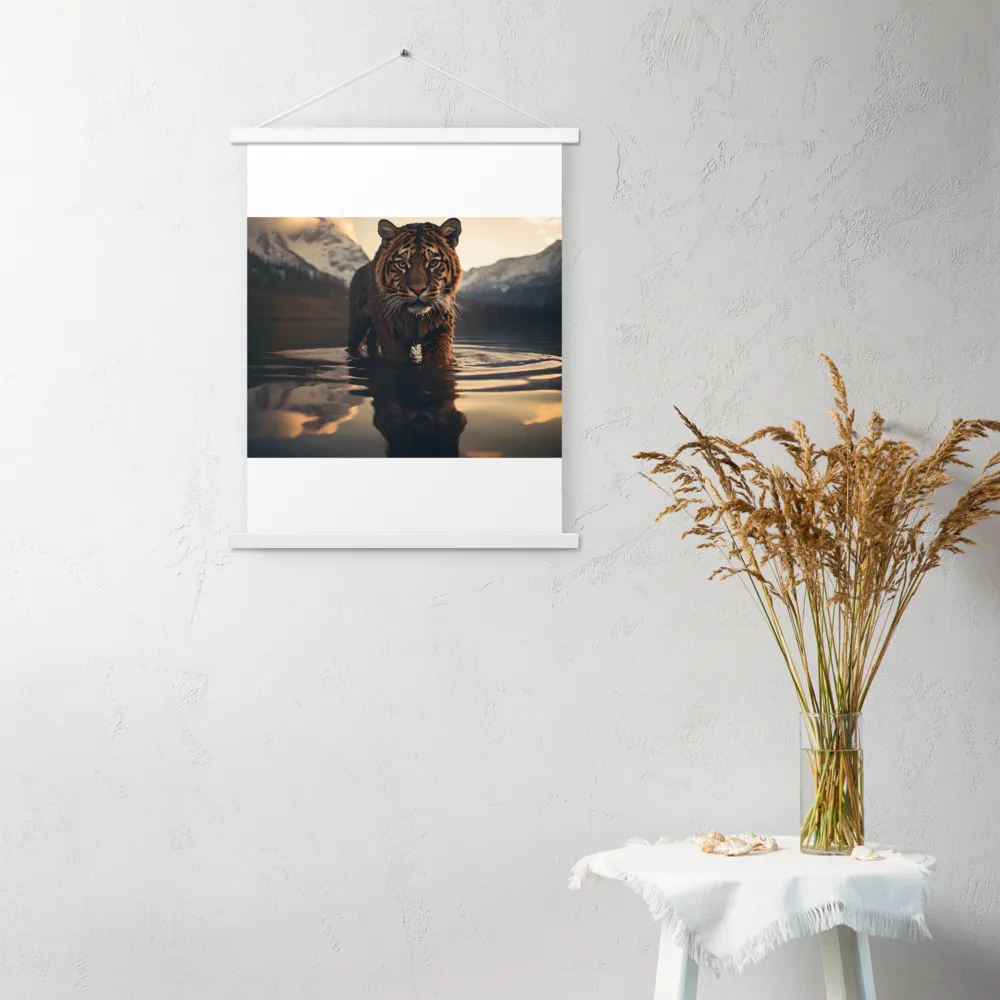 Majestic Reflection: The Tiger's Domain | Poster With White Wood Hanger | 18″×24″