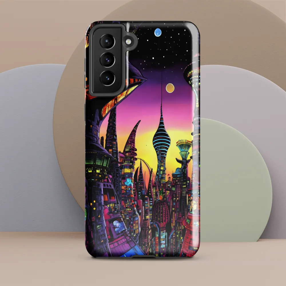 Futuristic Cityscape at Dusk | Phone Case |  S21 Plus | Tough Case | Glossy