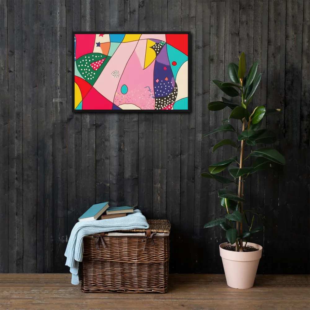 Playful Geometry in Color | Canvas with Black Frame | 20″×30″