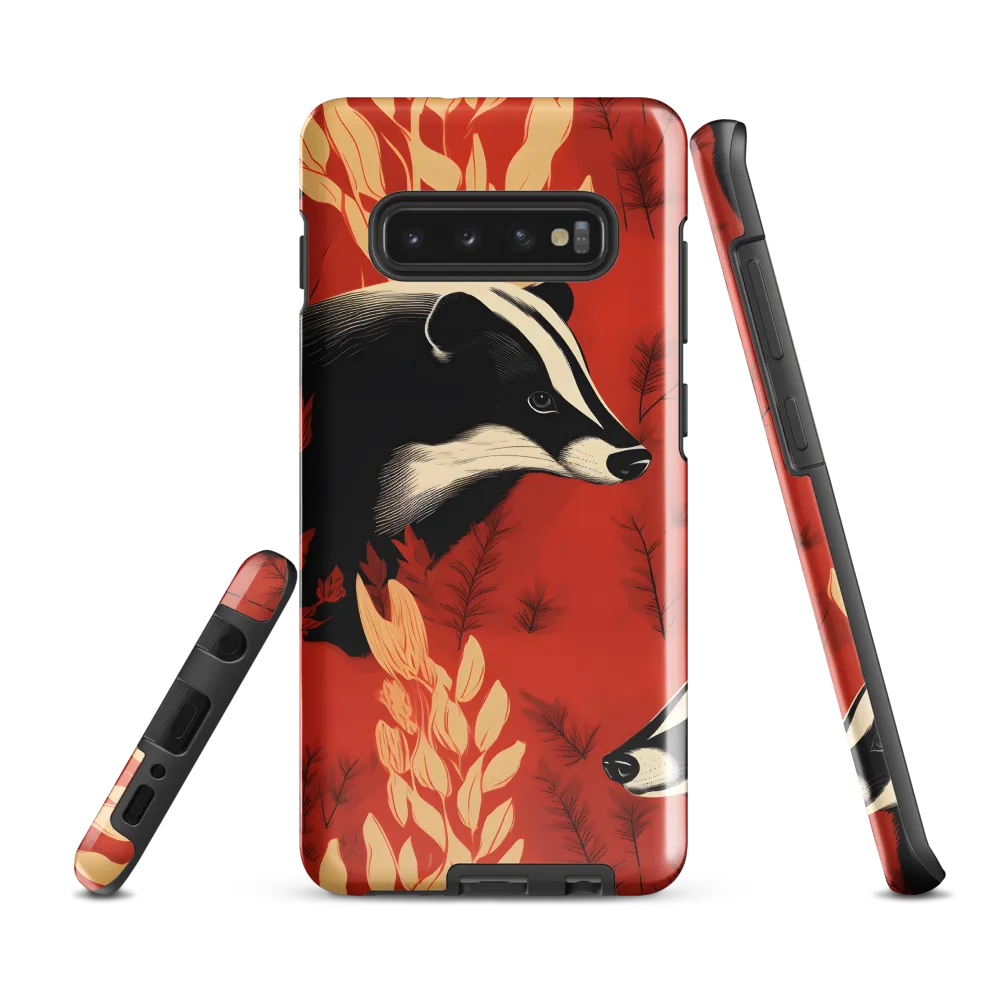 Whimsical Badger Dance | Phone Case |  S10 Plus | Tough Case | Glossy