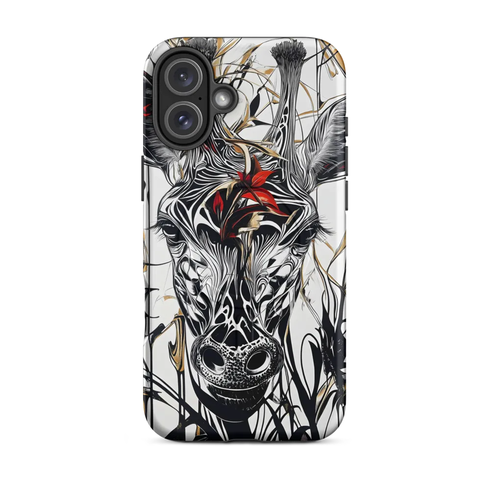 Floral Elegance: The Giraffe's Portrait