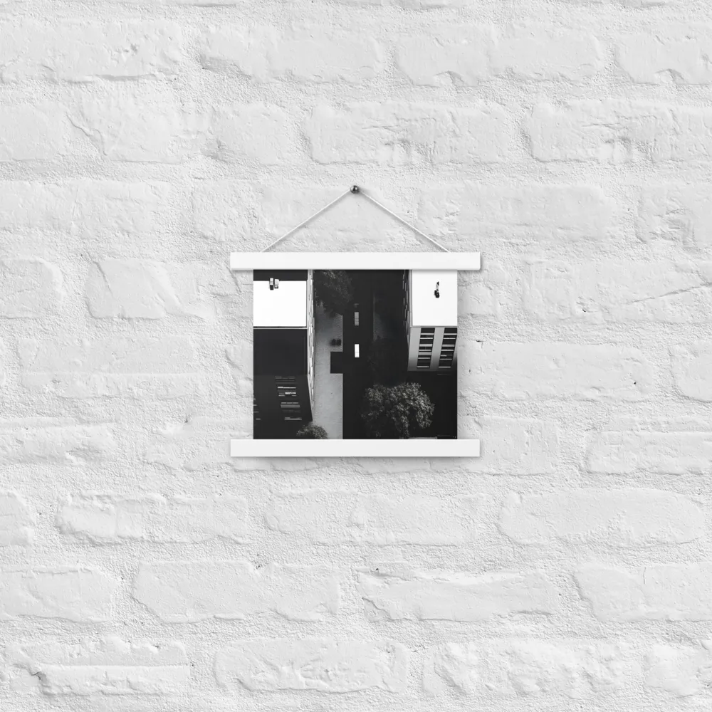 Urban Serenity from Above | Poster With White Wood Hanger | 10″×10″