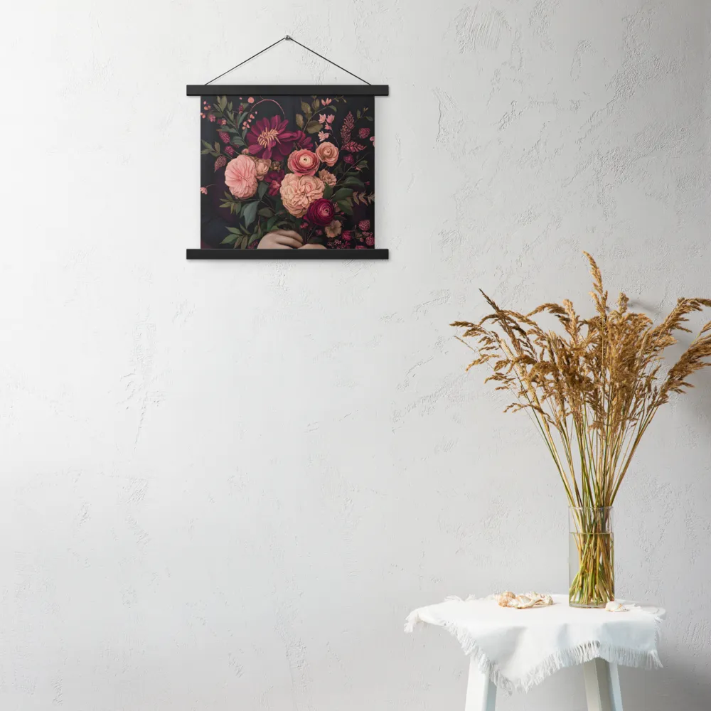 Botanical Elegance | Poster With Black Wood Hanger | 14″×14″