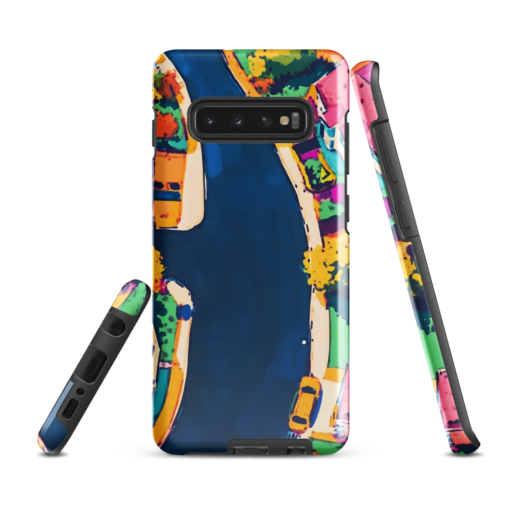 Curved Streets: A Vibrant Suburban Tapestry | Phone Case |  S10 Plus | Tough Case | Glossy