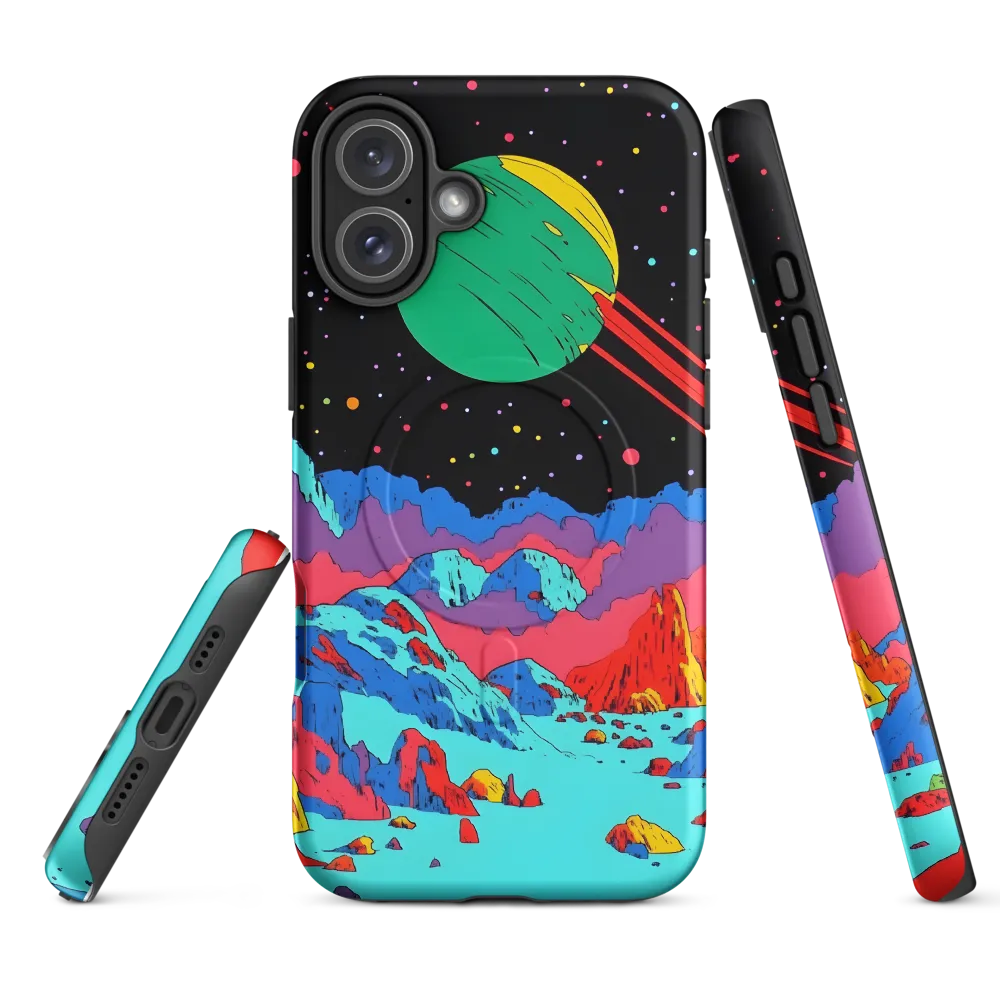 Neon Shores of a Ringed World