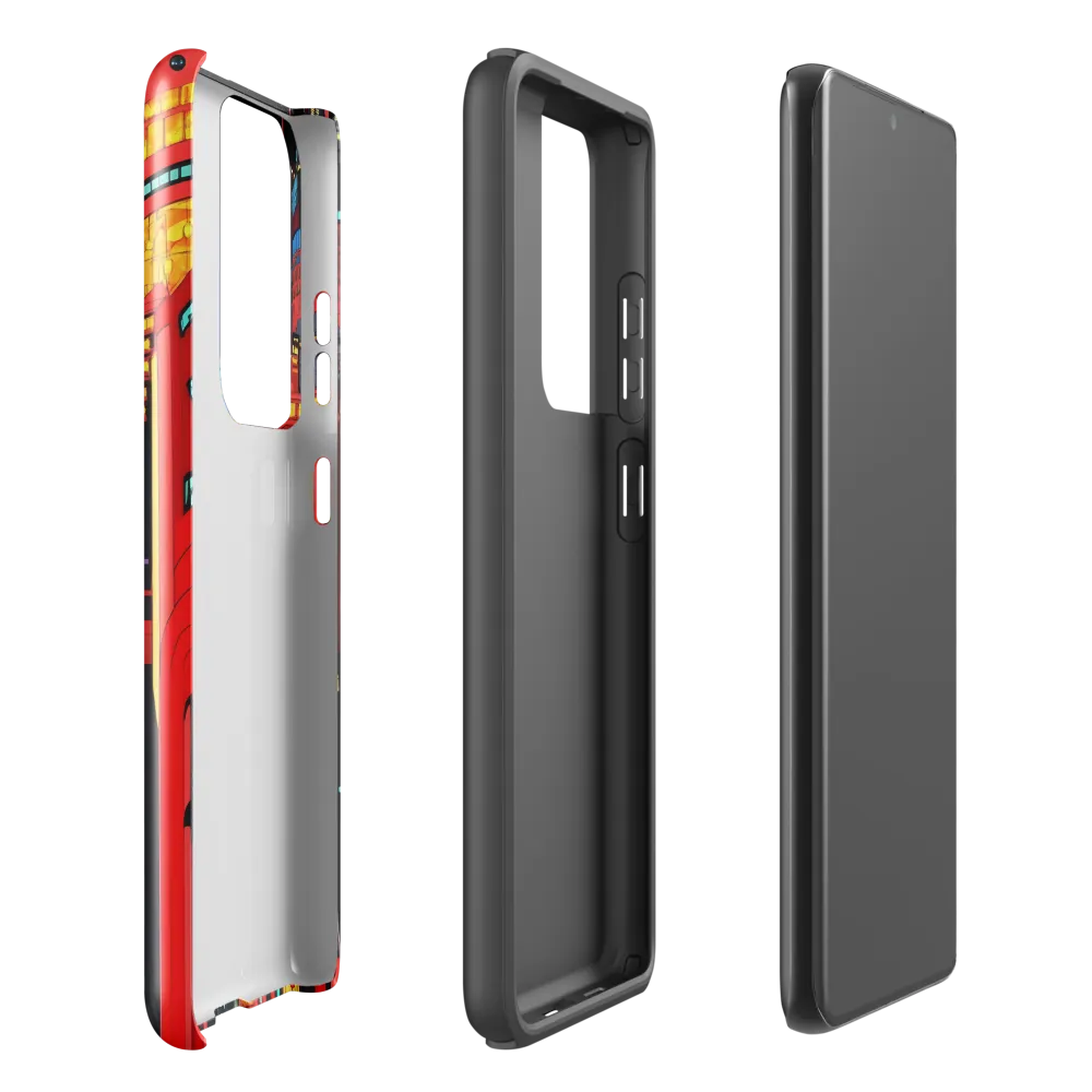 Neon Dreams: A Cyberpunk Cityscape | Phone Case |  S21 Ultra | Tough Case | Glossy