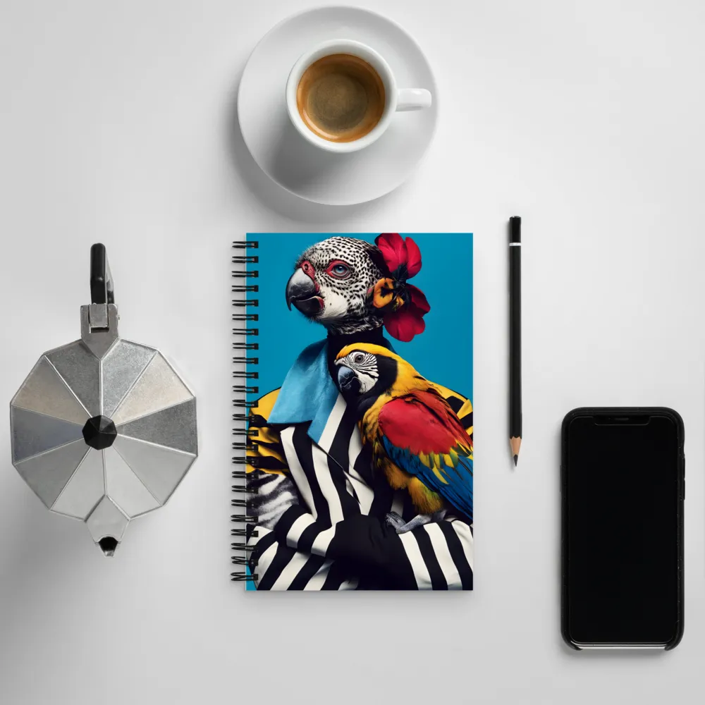 Vibrant Fusion of Flora and Fauna | Spiral Notebook