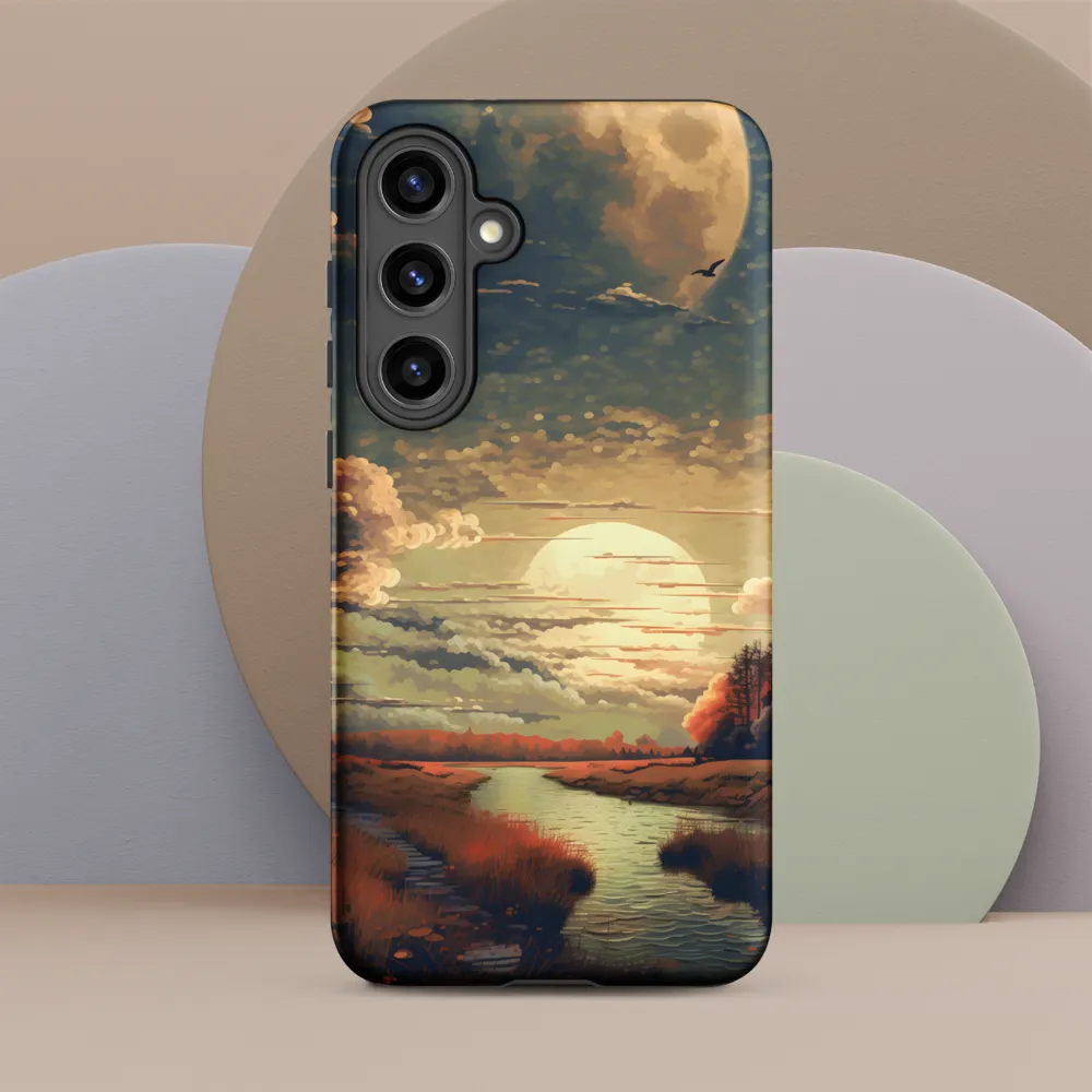 Whispers of Dusk: A Tranquil River Landscape