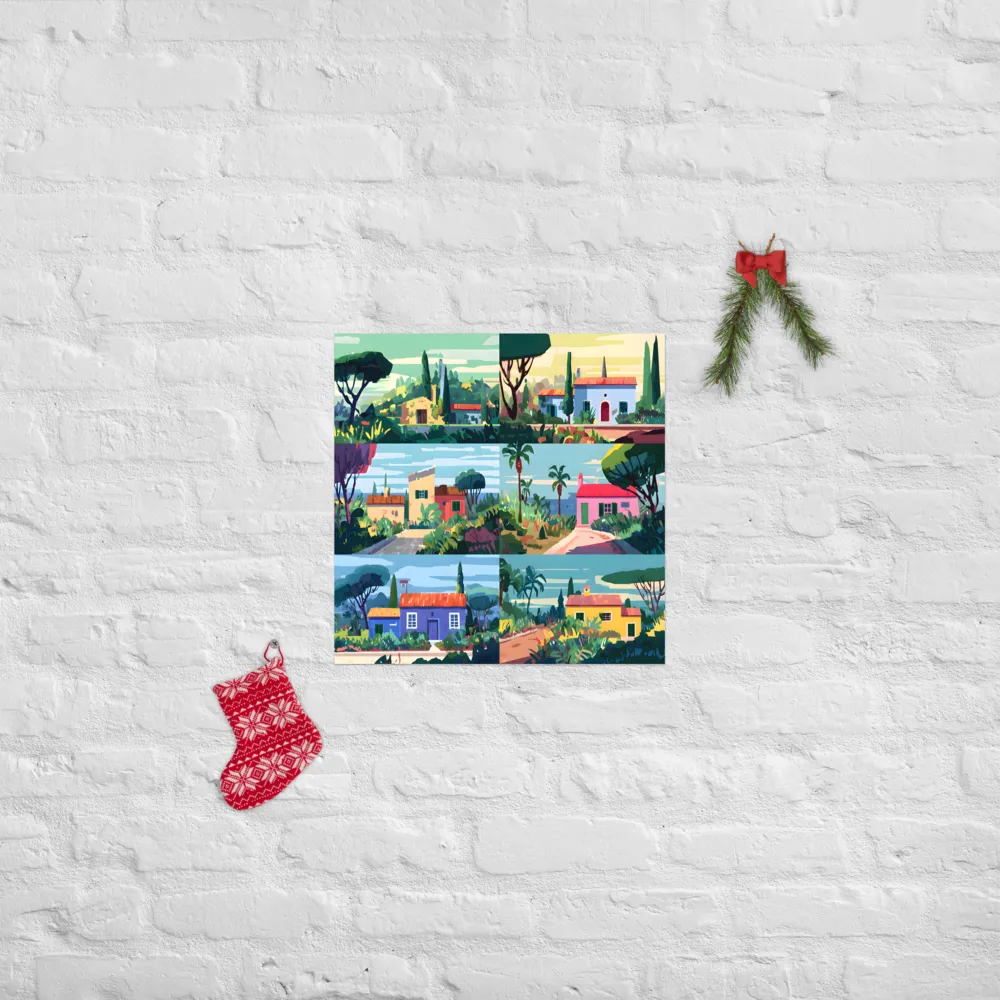 Sunlit Villa Collage 
 Poster | 18″x 18″