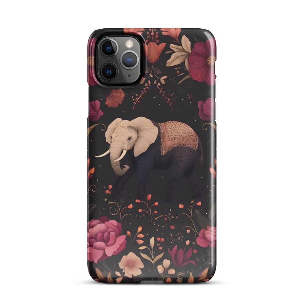 Whispers of the Wild: Elephants and Blooms | Phone Case |  11 Pro Max | Snap Case | Glossy