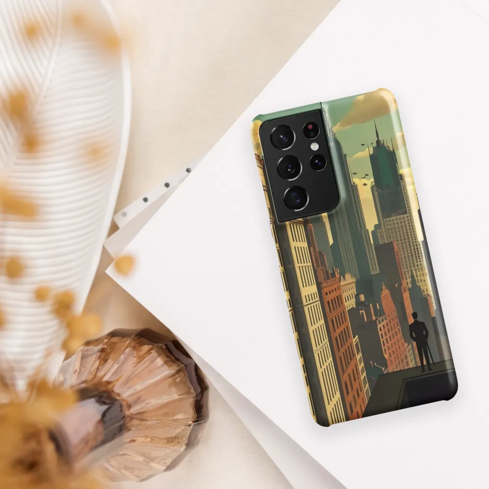 Urban Dreams: A Silhouette in Art Deco Cityscape
