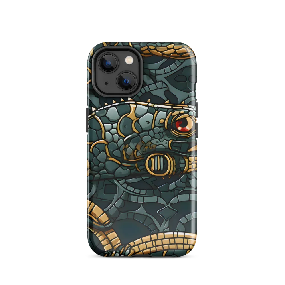Reptilian Elegance: A Digital Art Nouveau Tapestry