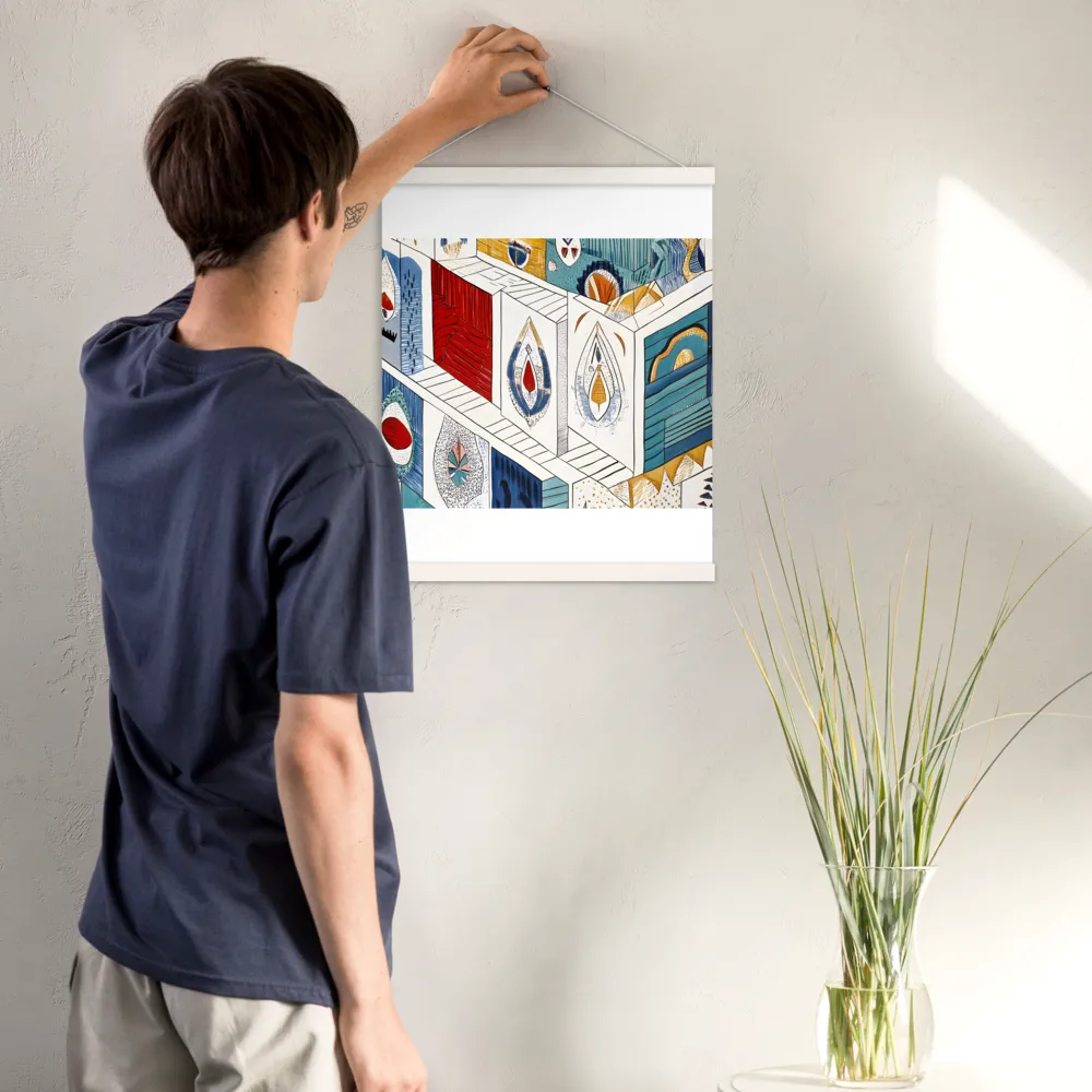 Symphony of Geometric Harmony | Poster With White Wood Hanger | 16″×20″
