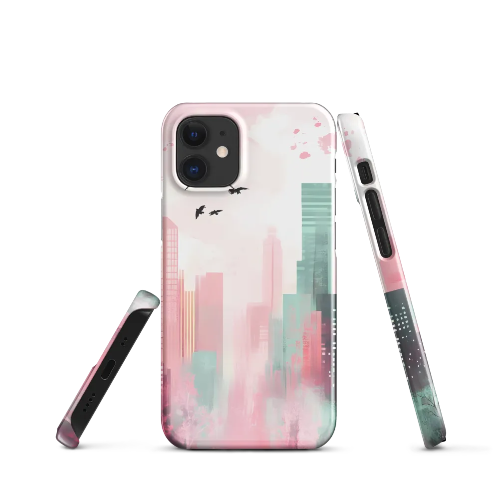 Dreamy Cityscape in Pink and Cyan