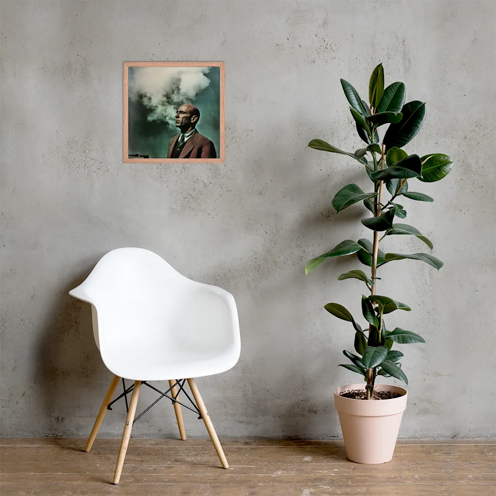 Clouded Thoughts | Poster with Red oak Frame | 16″×16″