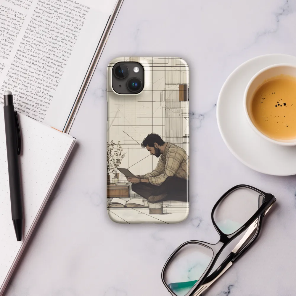 Quiet Reflections in Line | Phone Case |  15 Plus | Snap Case | Glossy