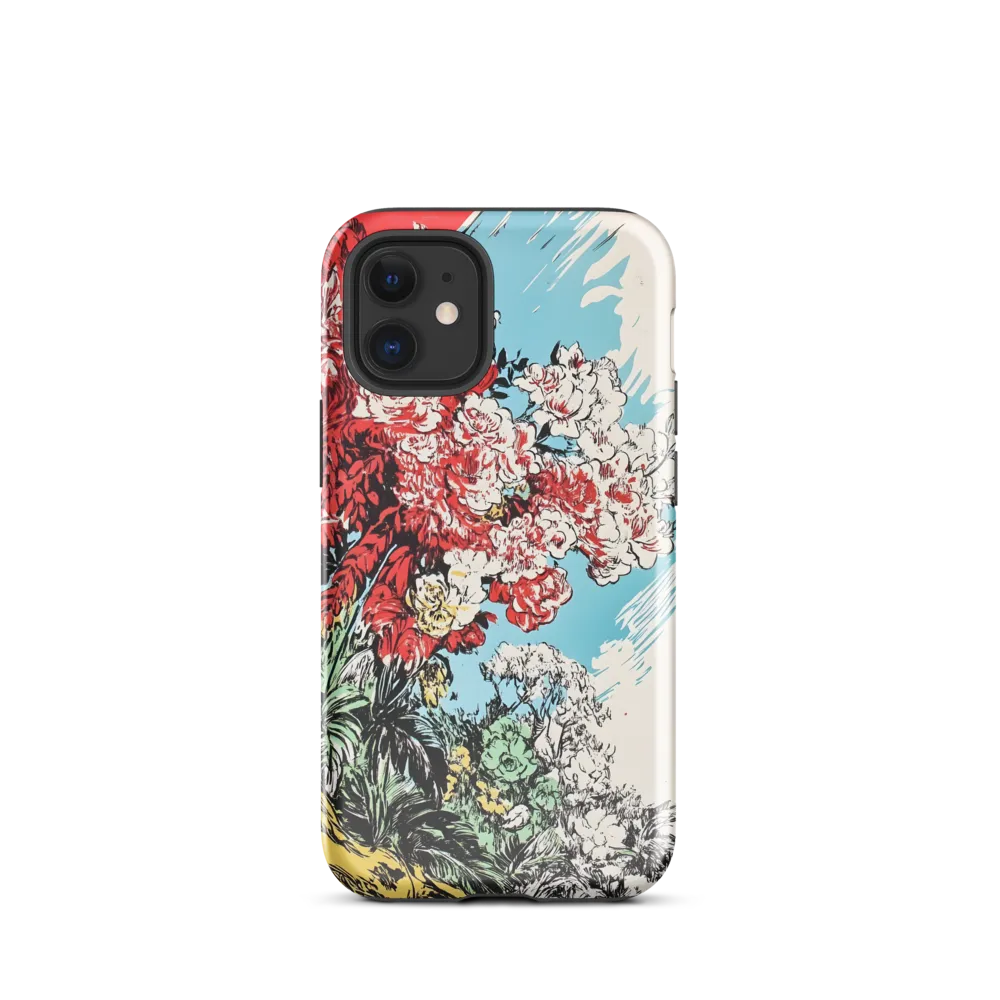 Floral Symphony in Bold Colors | Phone Case |  12 mini | Tough Case | Glossy