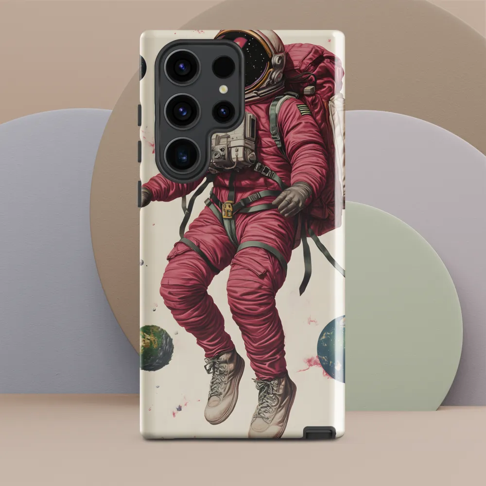 Cosmic Voyager: The Space Explorer | Phone Case |  S23 Ultra | Tough Case | Glossy