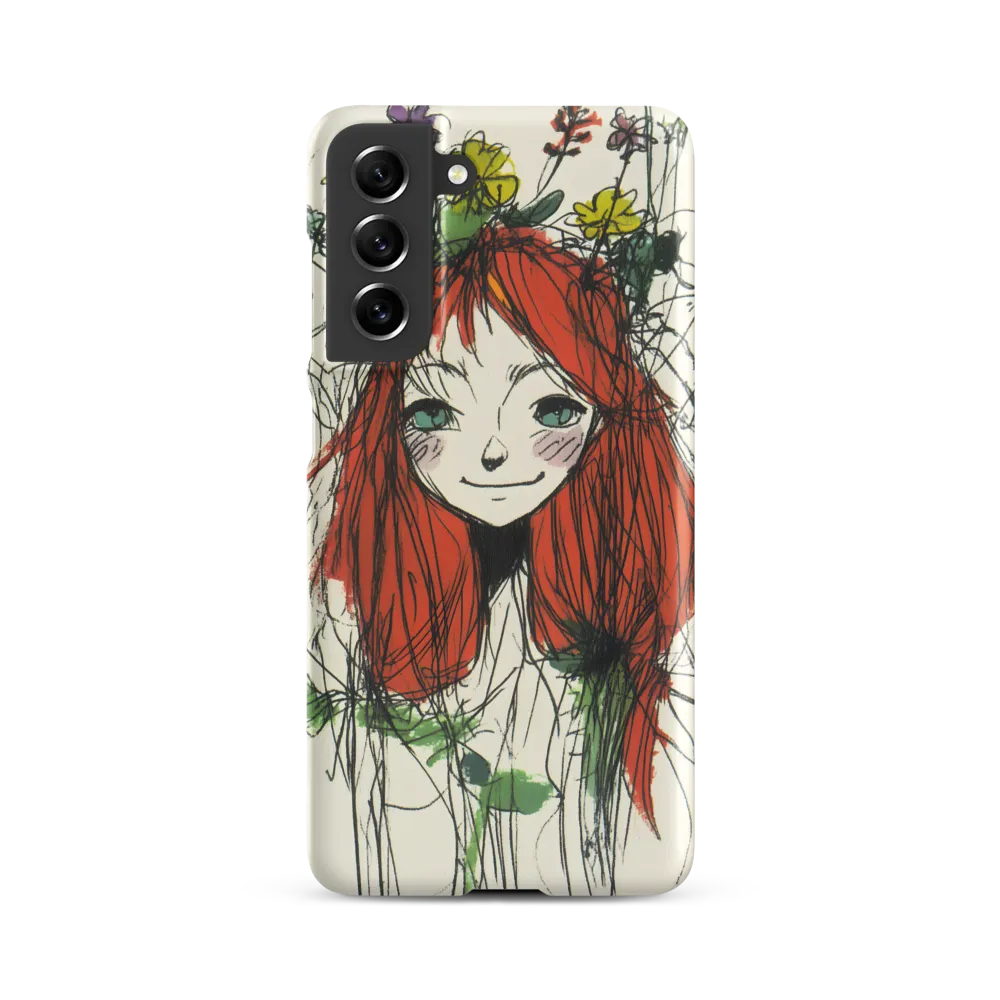 Whimsical Floral Portrait | Phone Case |  S21 FE | Snap Case | Matte
