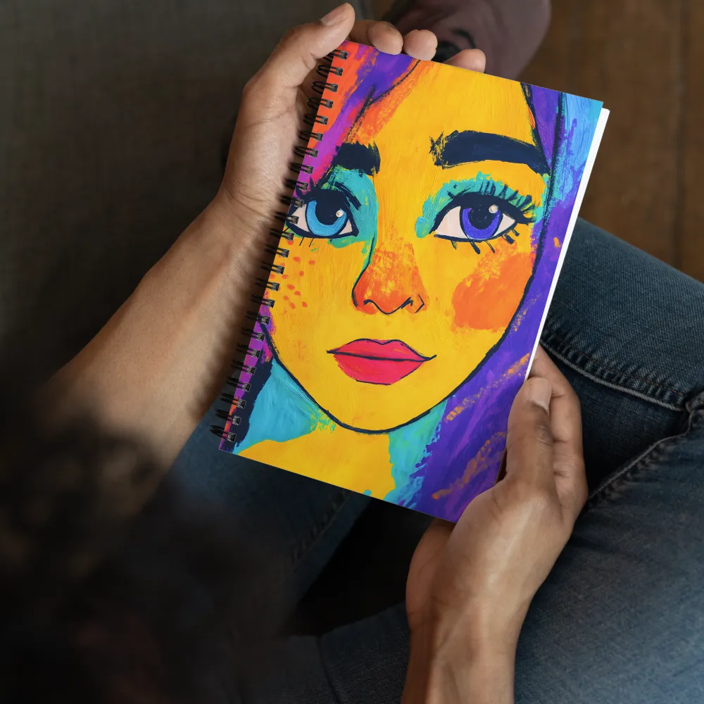 Vibrant Portrait: A Pop Art Exploration | Spiral Notebook