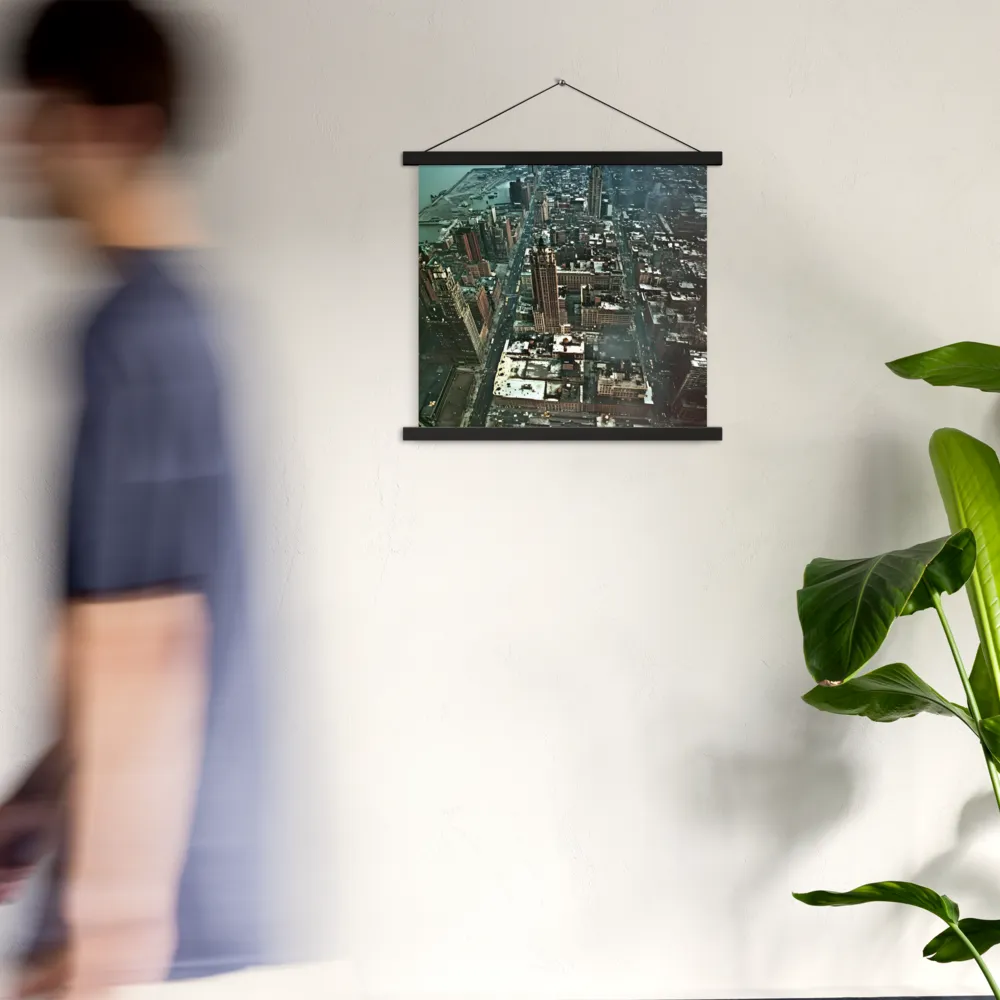 Aerial Symphony of Urban Life | Poster With Black Wood Hanger | 18″×18″