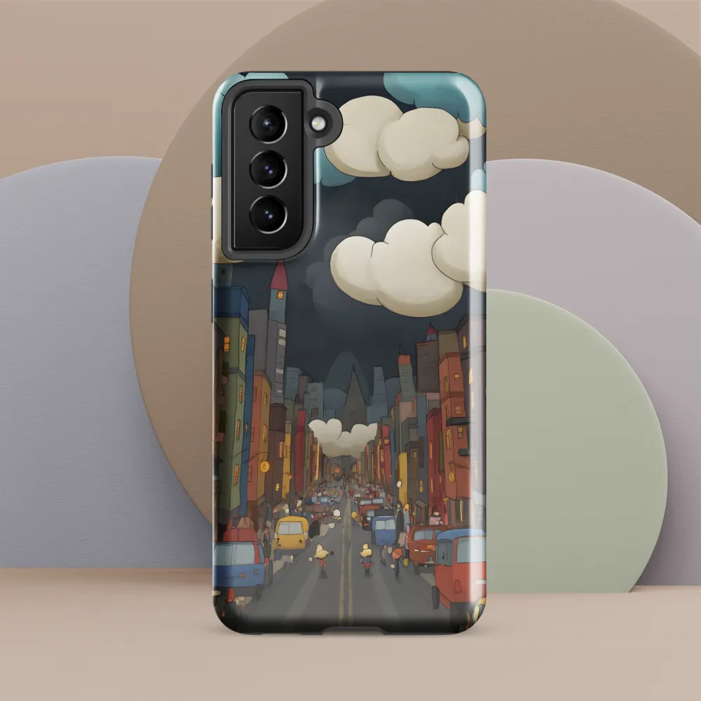 Urban Symphony: A City Awakens at Dusk | Phone Case |  S21 FE | Tough Case | Glossy