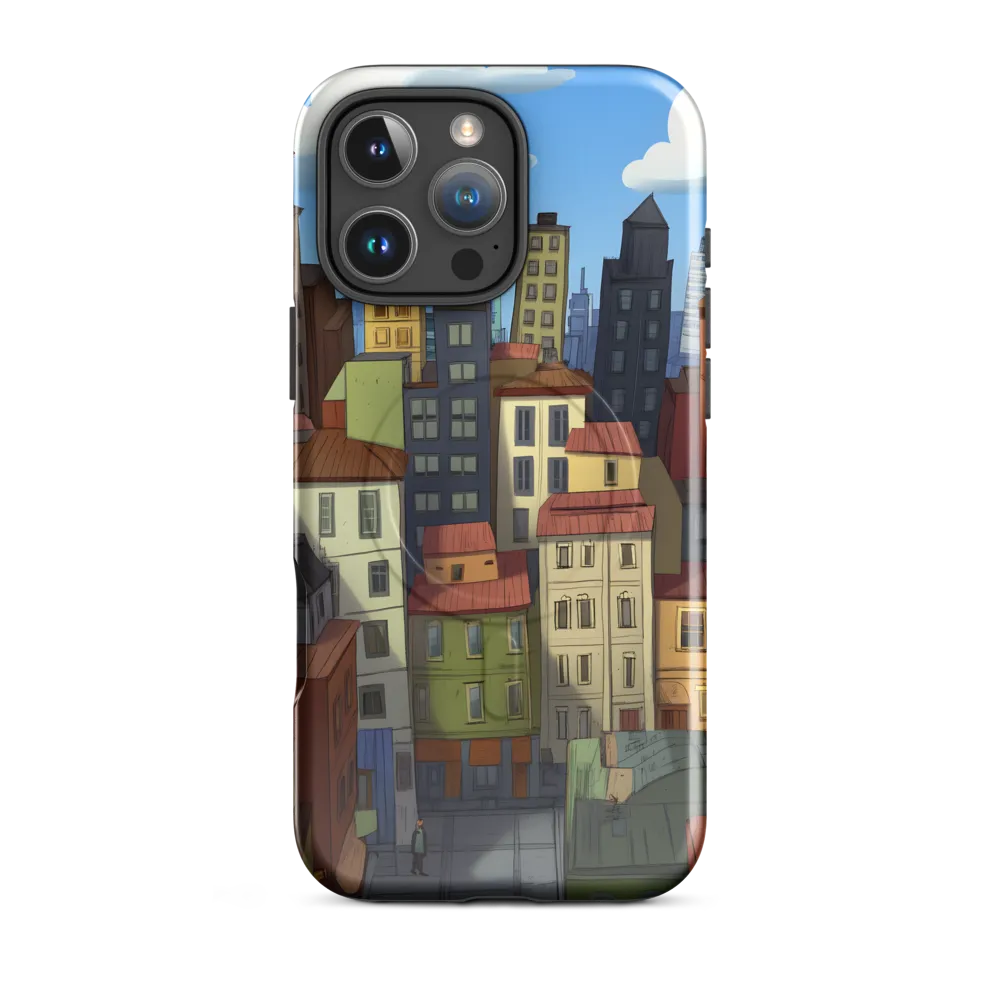 Urban Symphony: A Colorful Cityscape | Phone Case |  16 Pro Max | MagSafe® Tough Case | Glossy