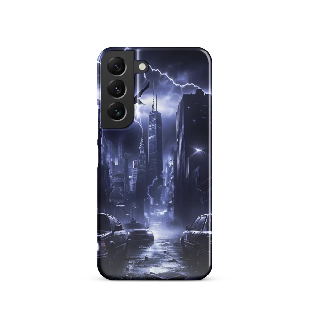 Stormy Cityscape: Shadows of the Night | Phone Case |  S22 | Snap Case | Glossy