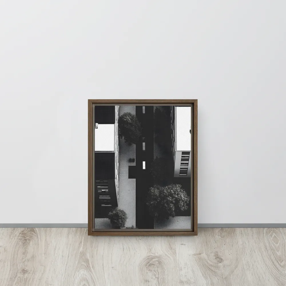 Urban Serenity from Above | Canvas with Brown Frame | 11″×14″