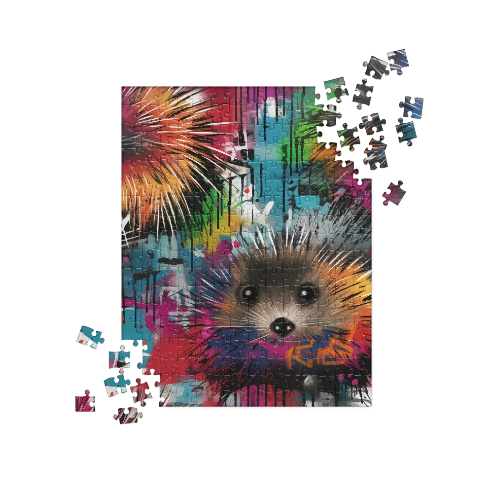 Whimsical Hedgehogs in a Kaleidoscopic Wonderland | Jigsaw Puzzle | 252/520 pieces