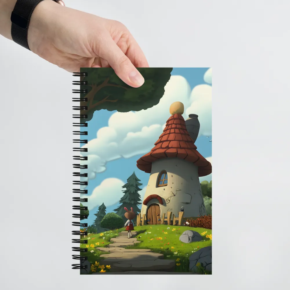 Whimsical Cottage in a Serene Landscape | Spiral Notebook