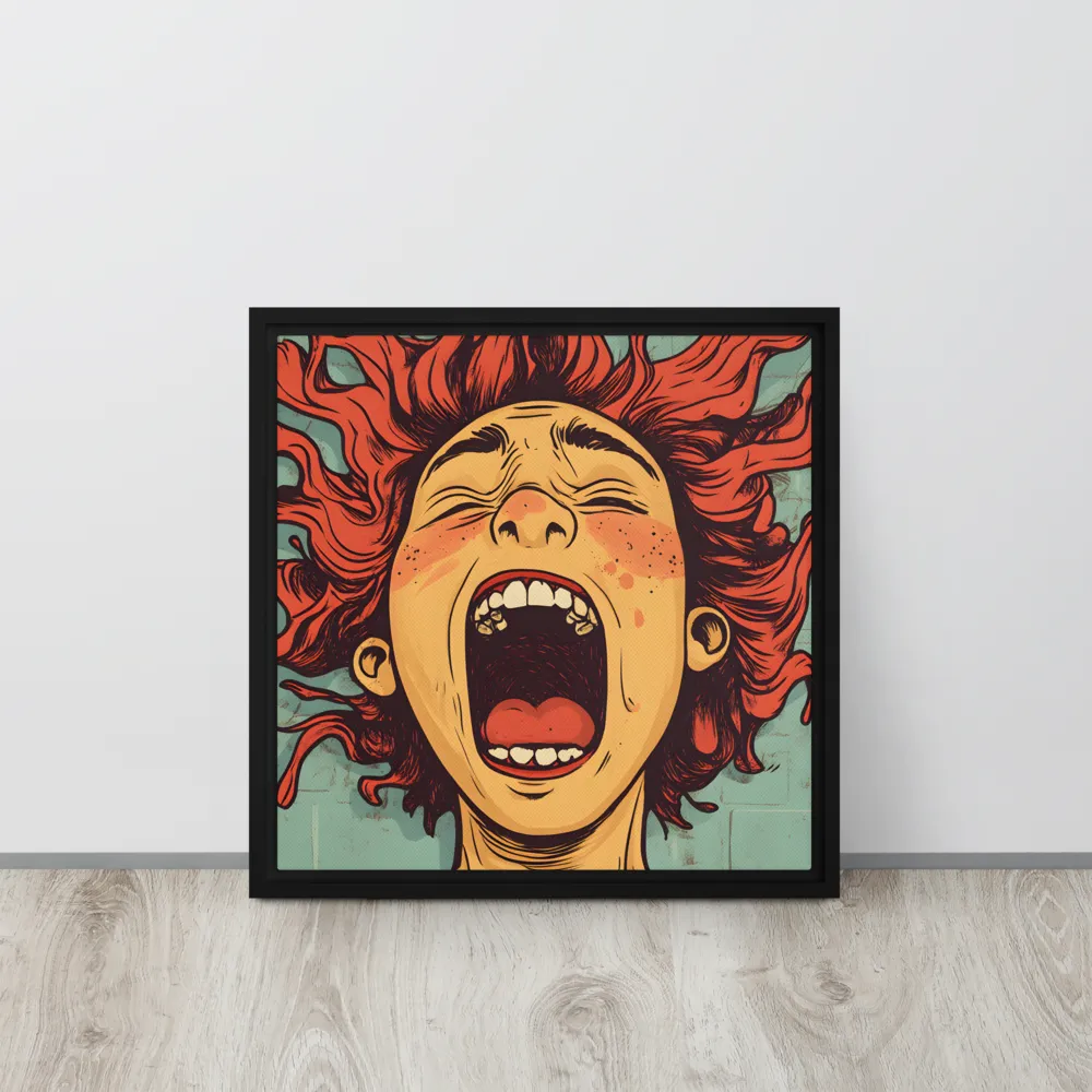Fury Unleashed | Canvas with Black Frame | 16″×16″