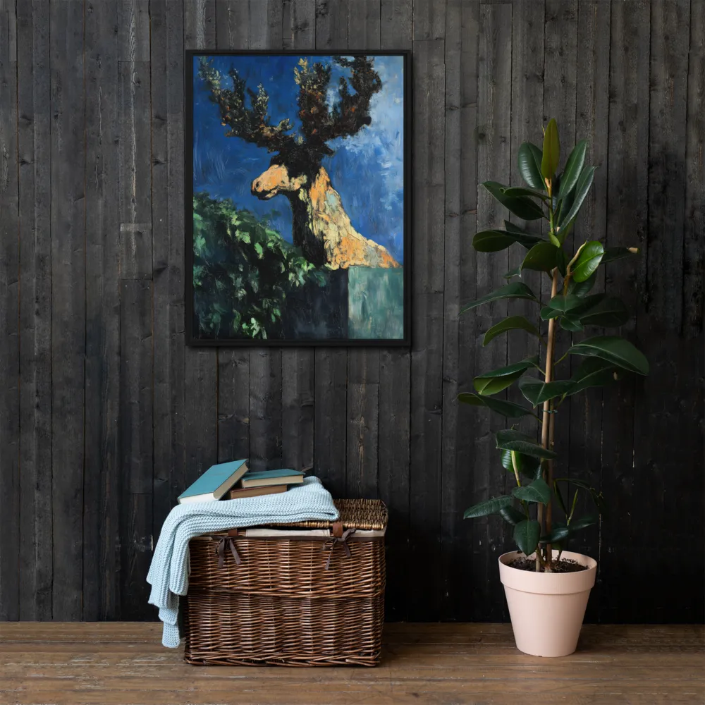 The Majestic Deer in Nature | Canvas with Black Frame | 24″×32″