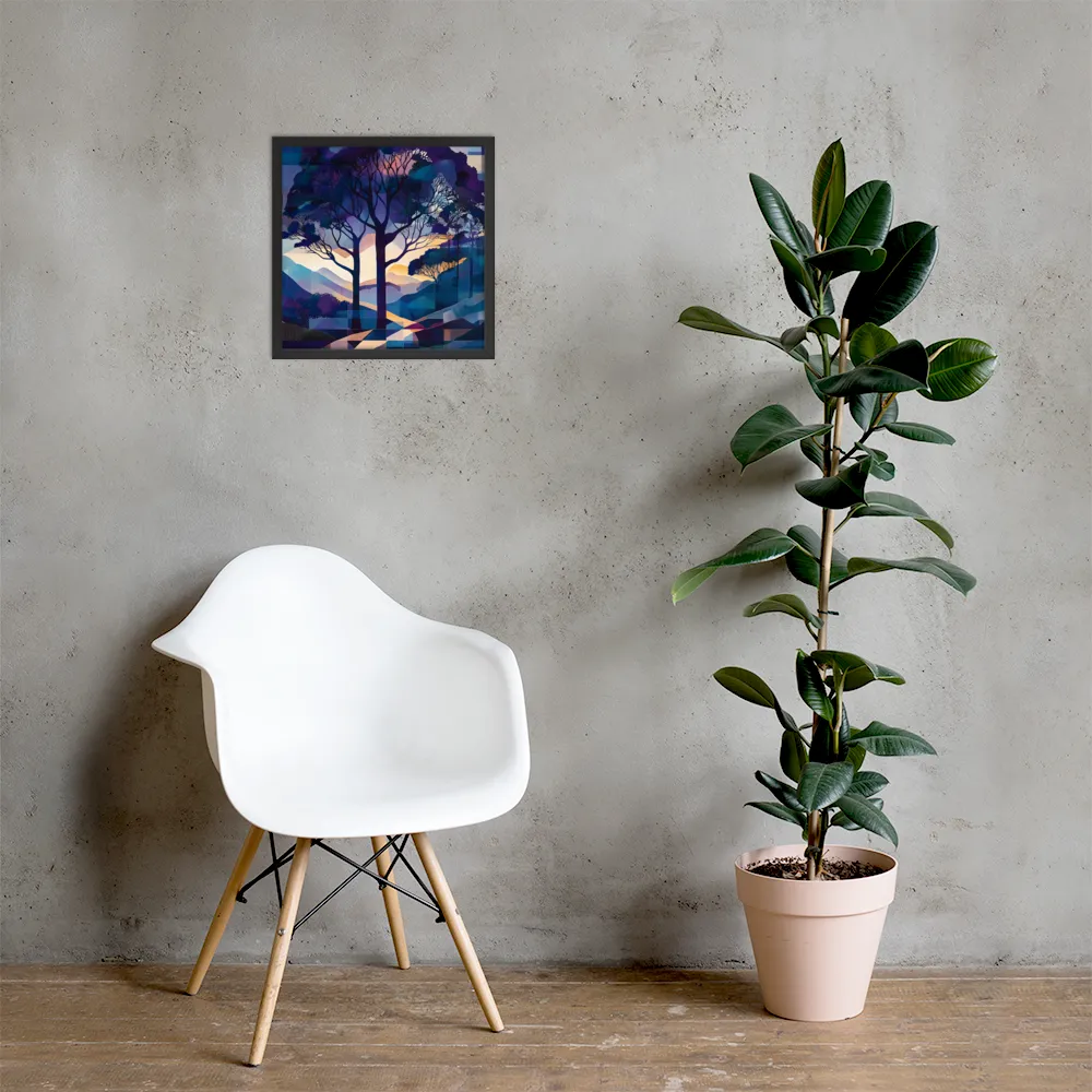 Tranquil Geometry: A Journey Through Color | Poster with Black Frame | 16″×16″