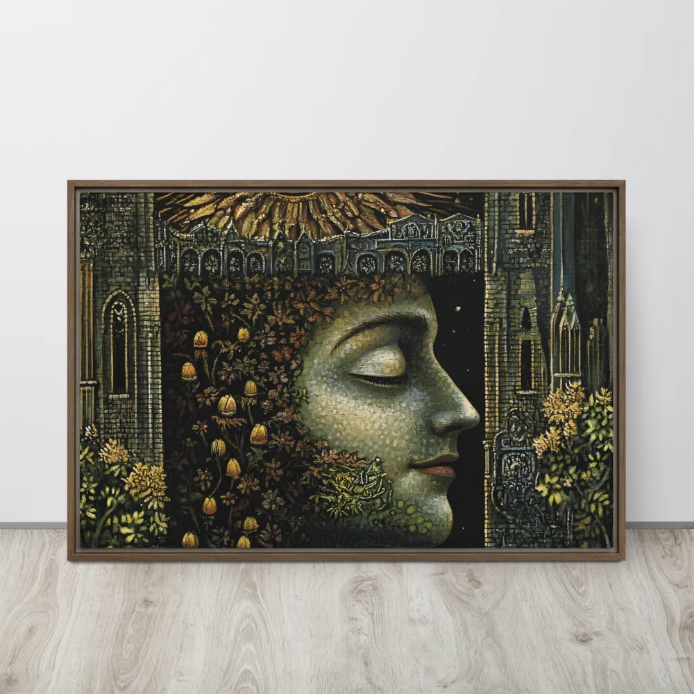 Nature’s Embrace: The Infinite Connection | Canvas with Brown Frame | 24″×36″