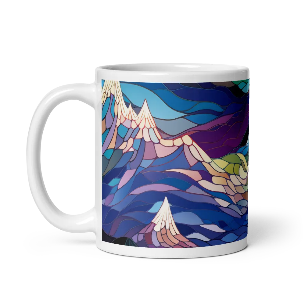 Twilight Peaks: An Abstract Mountain Landscape | Mug with White inside | 11 oz