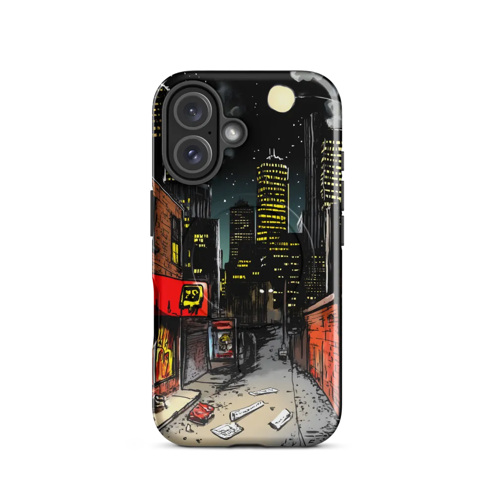 Nocturnal Cityscape: The Hidden Alley | Phone Case |  16 | MagSafe® Tough Case | Glossy