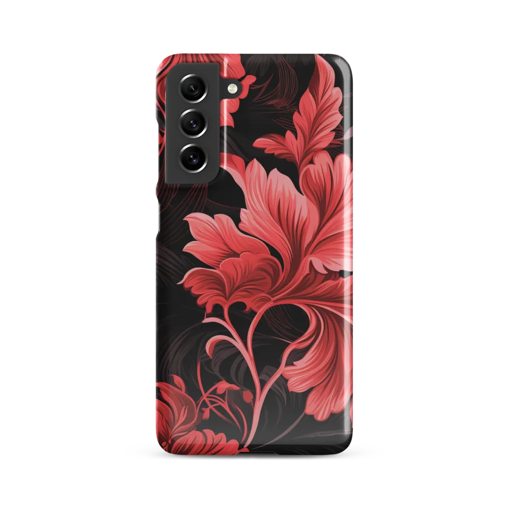Tropical Elegance in Red | Phone Case |  S21 FE | Snap Case | Glossy